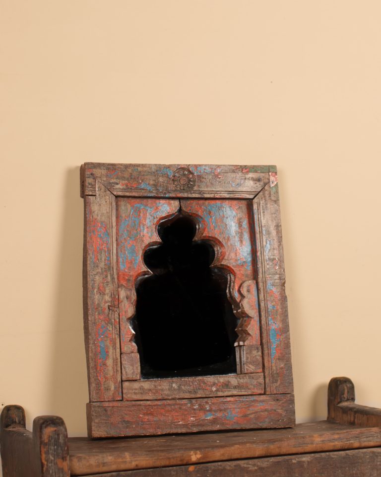 Antique Distressed Wooden Mirror