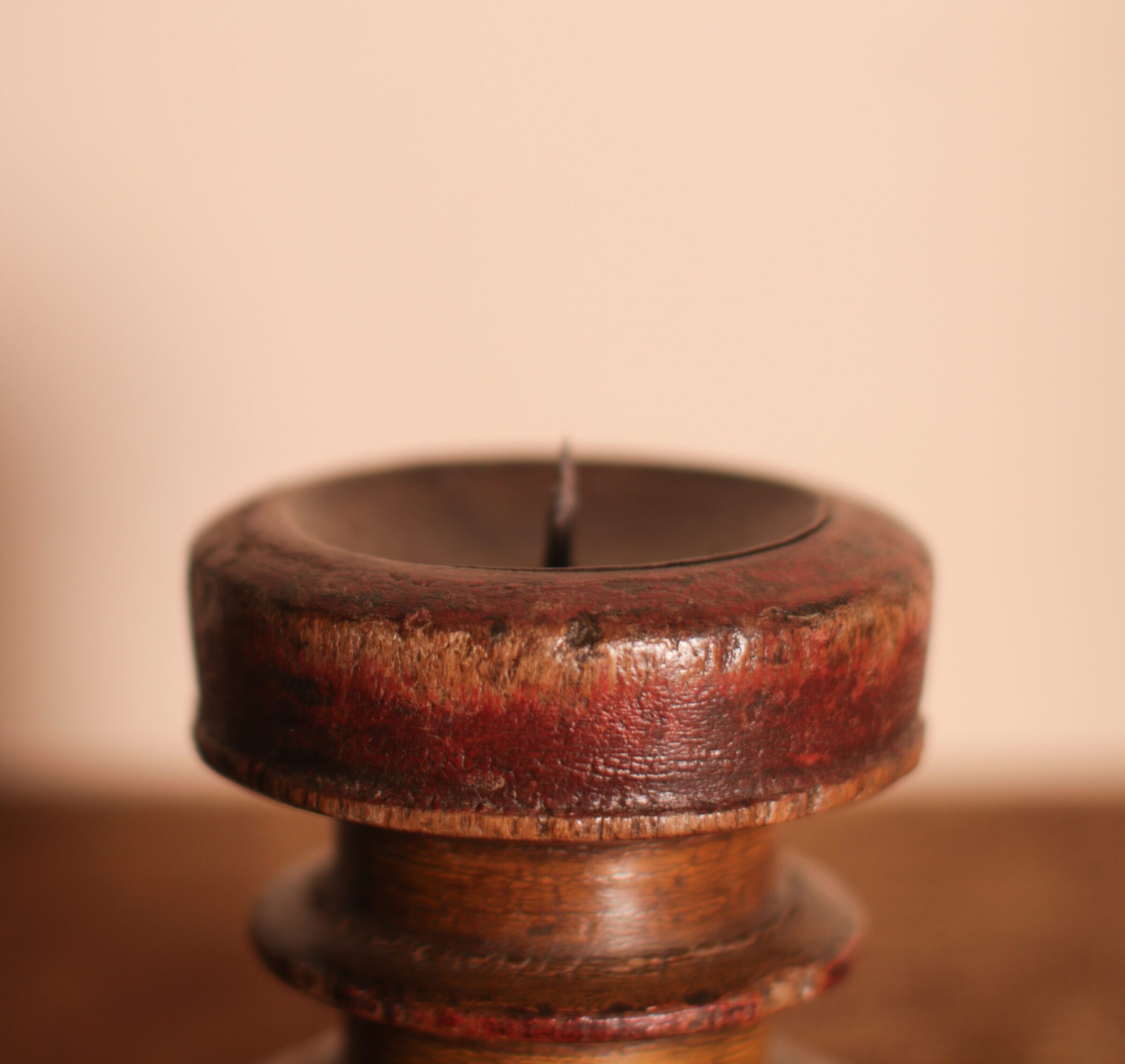 Painted Wooden Candle Stand Gallery Image