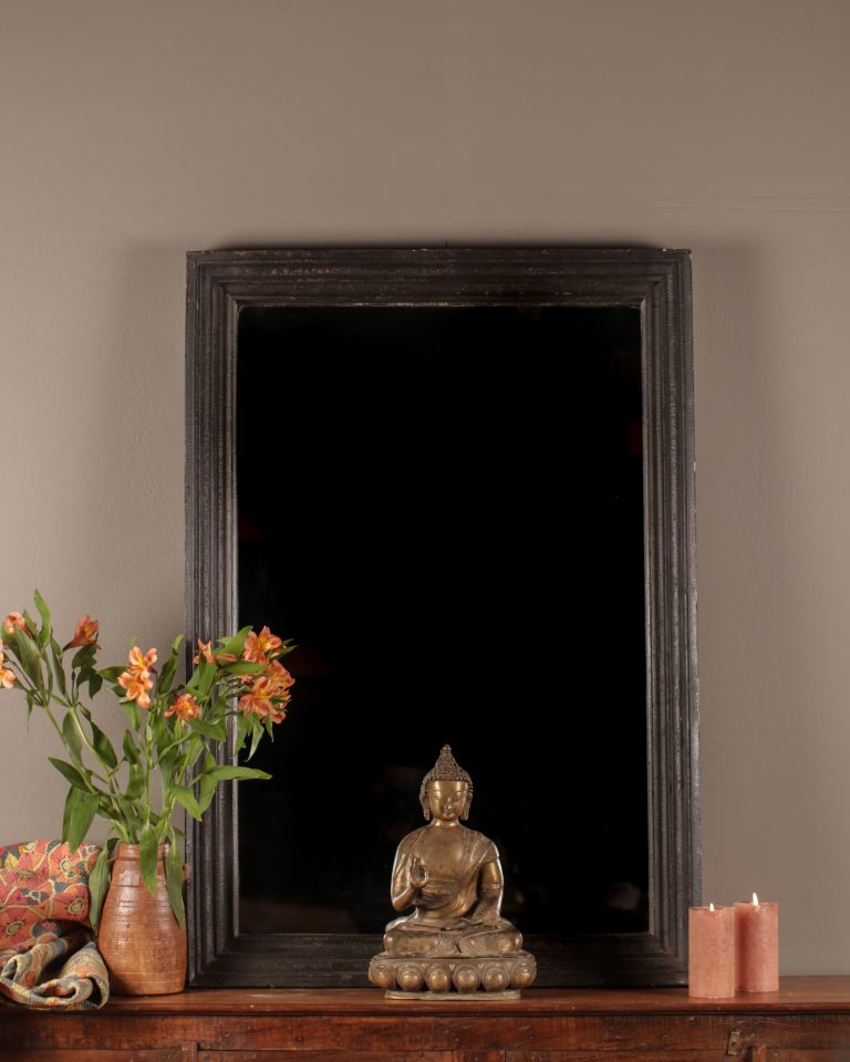 Black Distressed Mirror