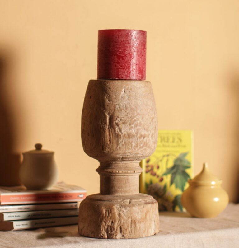 Sun Bleached Wooden Candle Stand