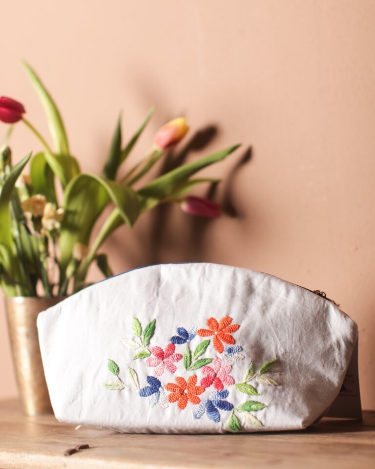 Blue Embrioded Pouch