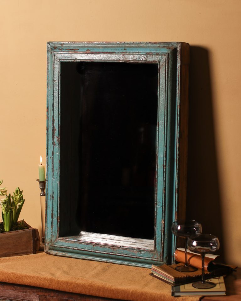 Blue Teak Mirror