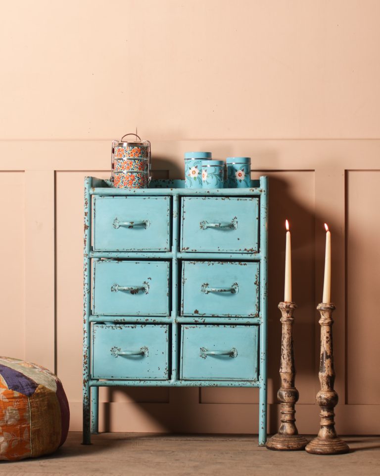 Blue Metal Drawer Cabinet