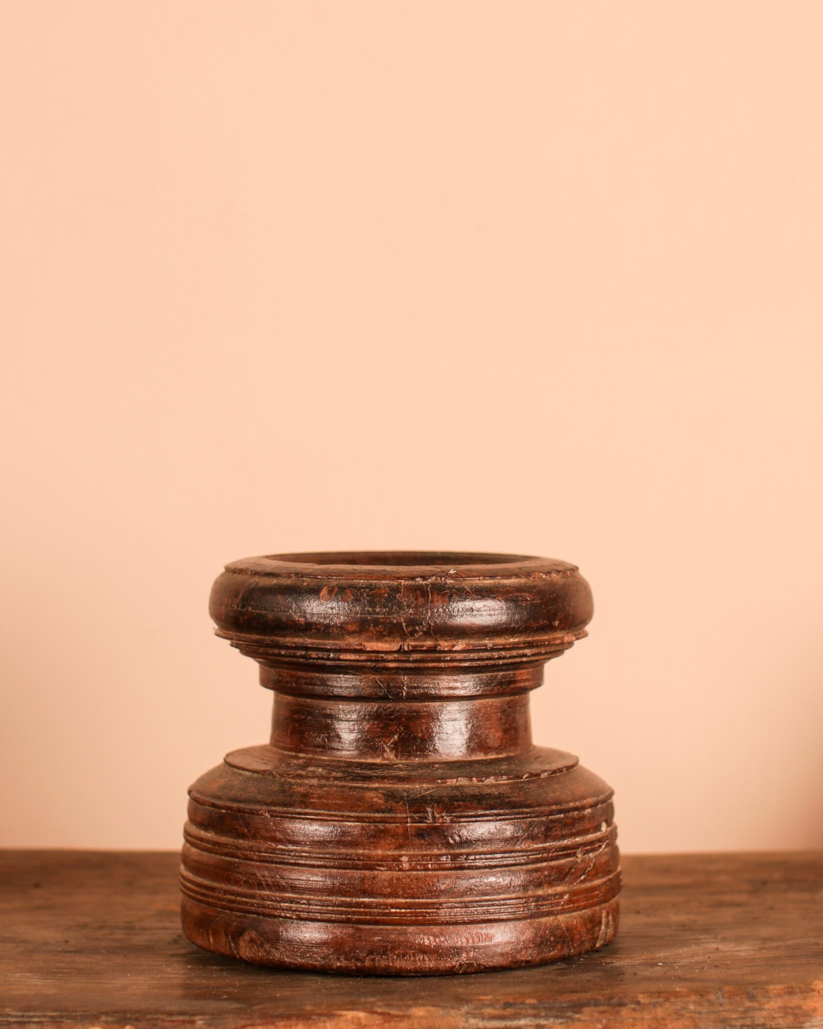 Antique Wood Candle Holder Gallery Image