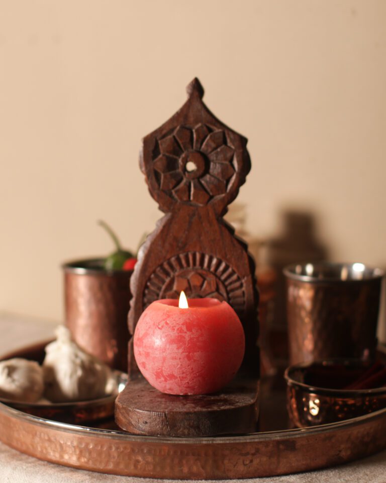 Carved Wall Tea Light Holder