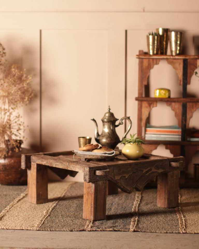 Carved Wooden Side Table