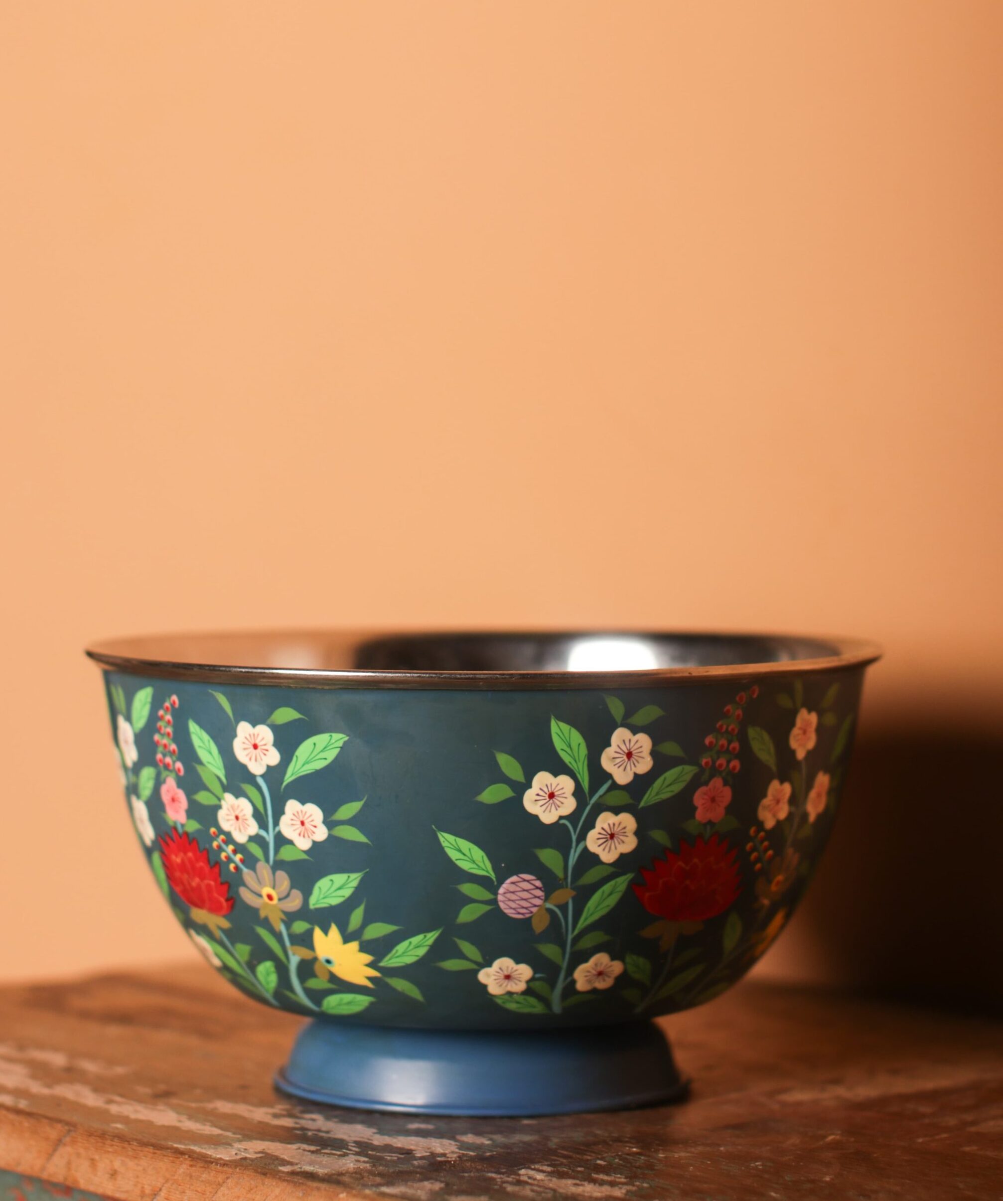 Blue Floral Mixing Bowl Gallery Image