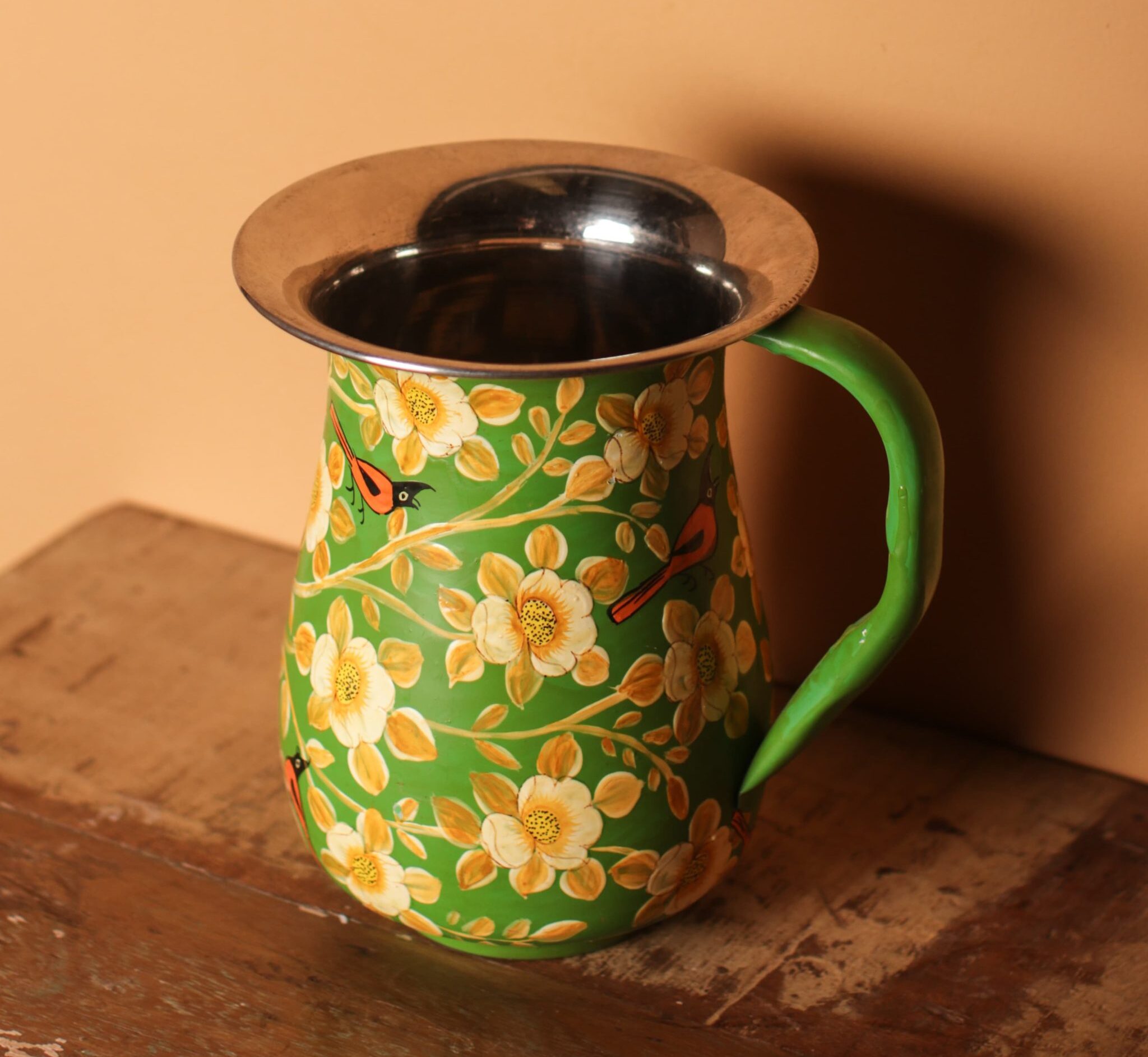 Green Flower Hand Painted Jug Gallery Image