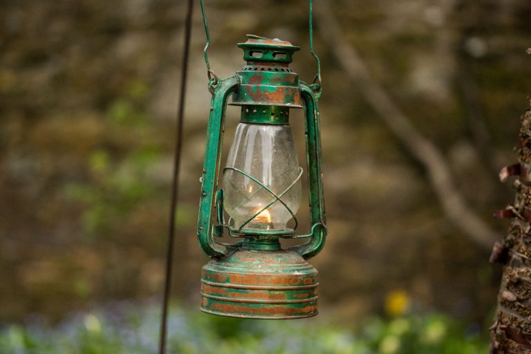 Green Hurricane Lamp