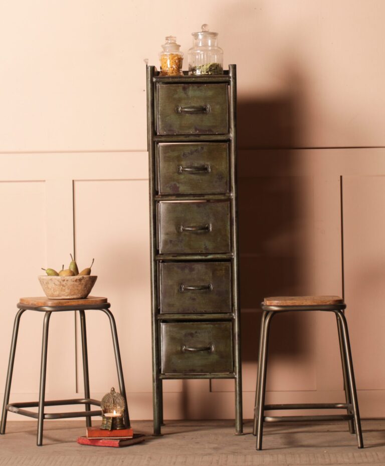 Green Tall Set of Drawers
