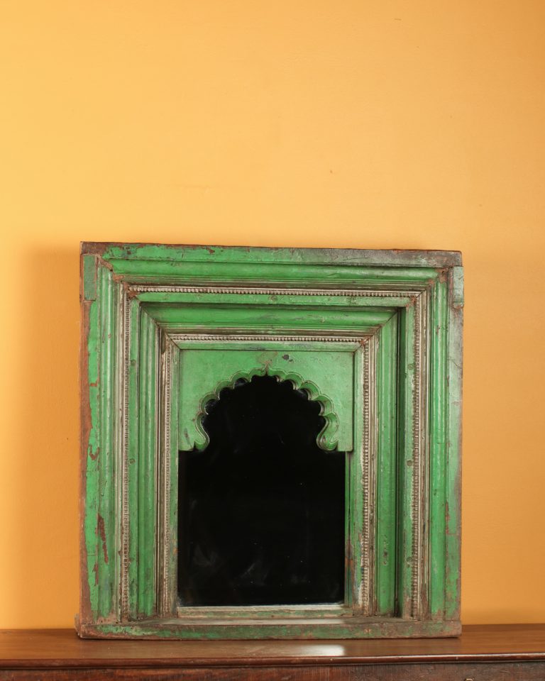 Green Window Frame Mirror