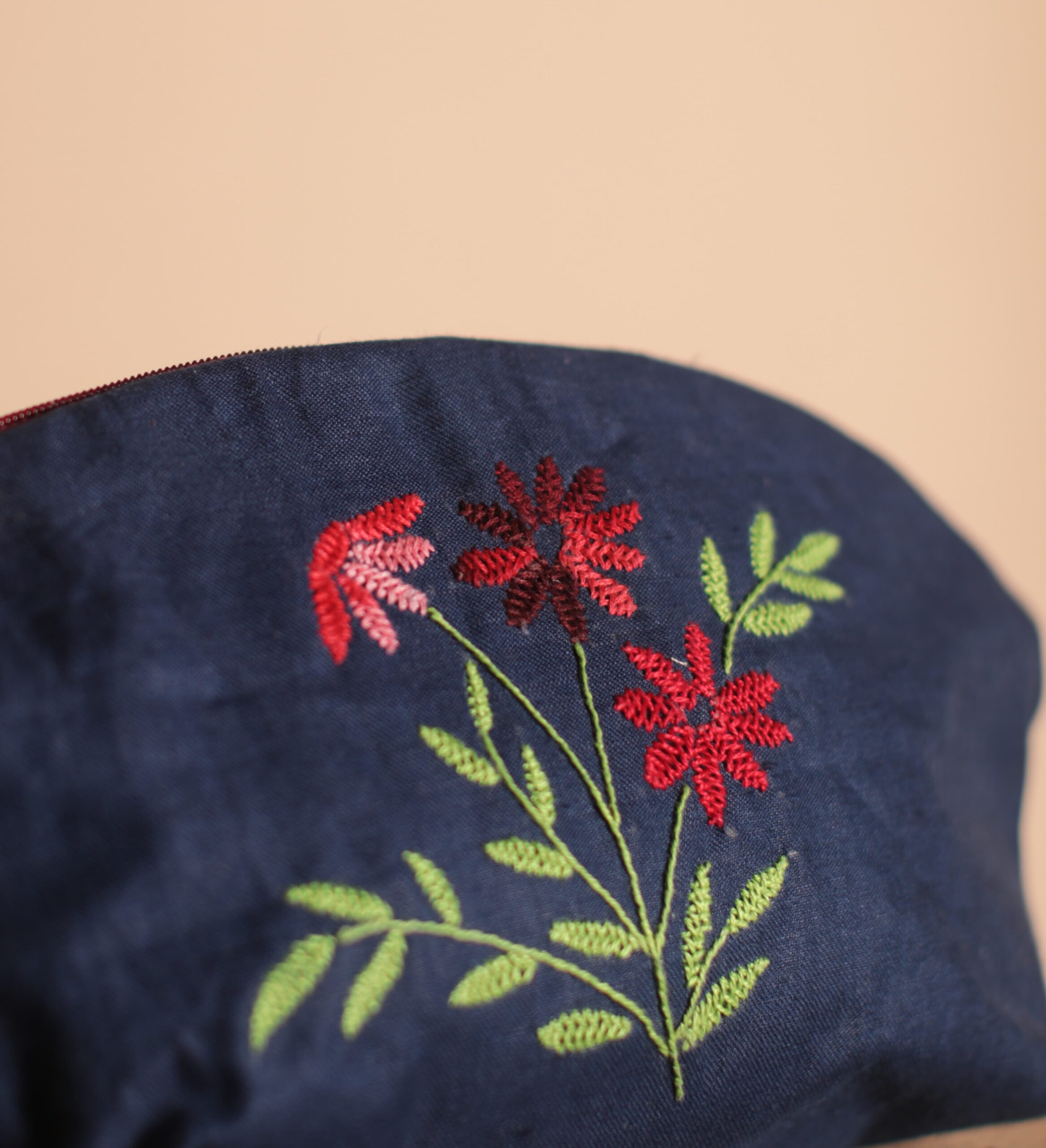 Navy Embrioded Pouch Gallery Image