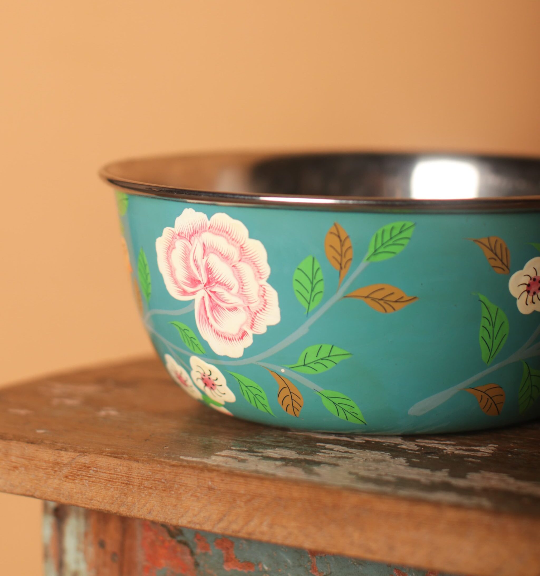 Teal Hand Painted Bowl Gallery Image