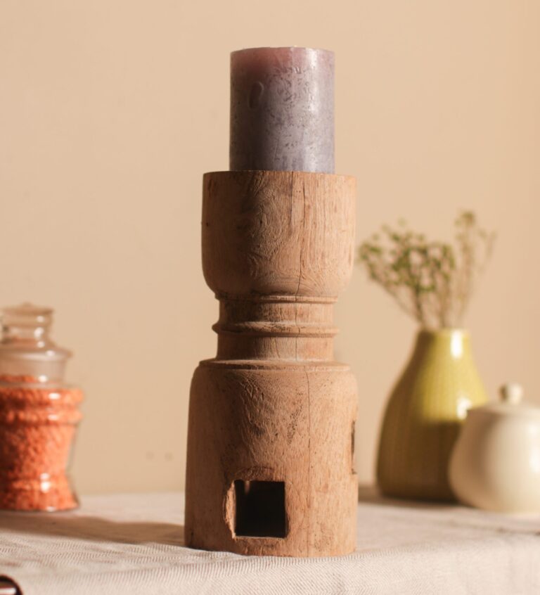 Limed Charpoi Candlestand