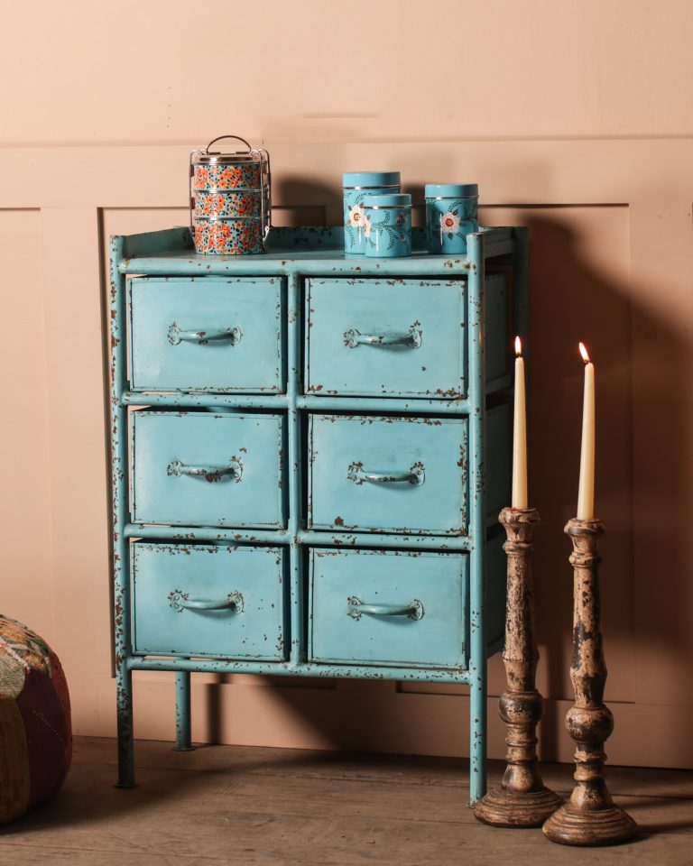 Blue Metal Drawer Cabinet