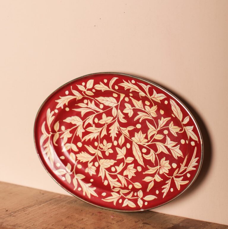 Red Oval Tray