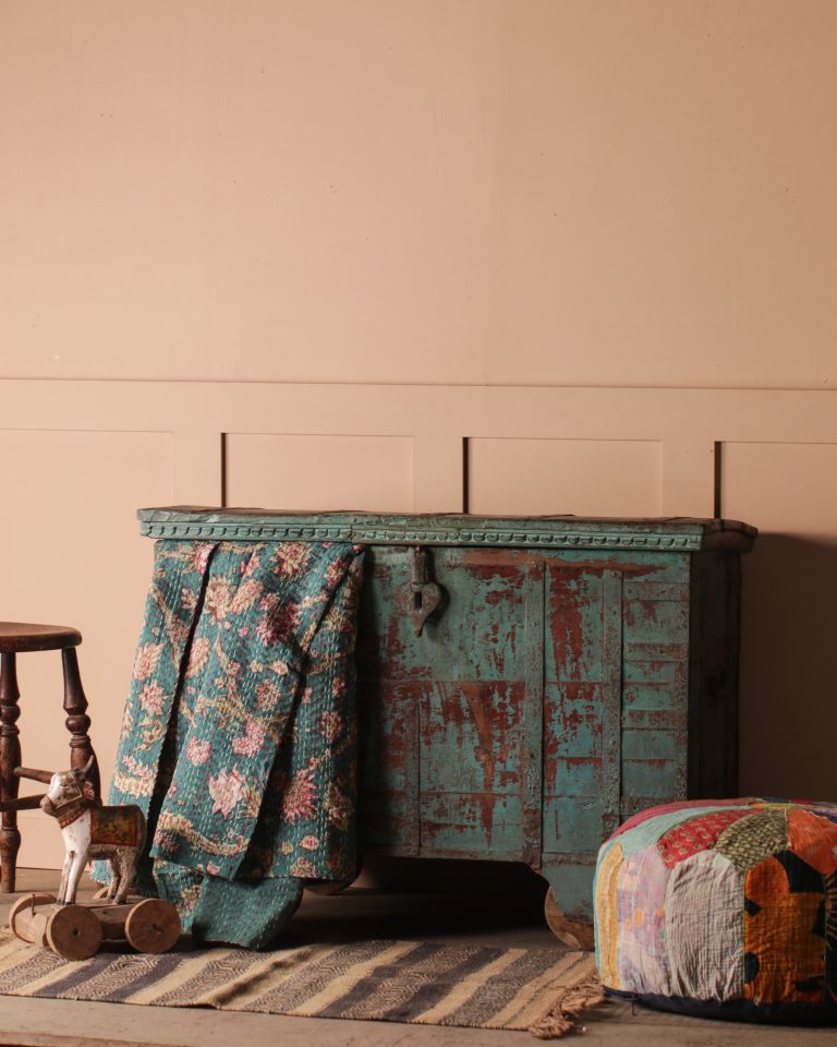 Original Painted Wheeled Trunk