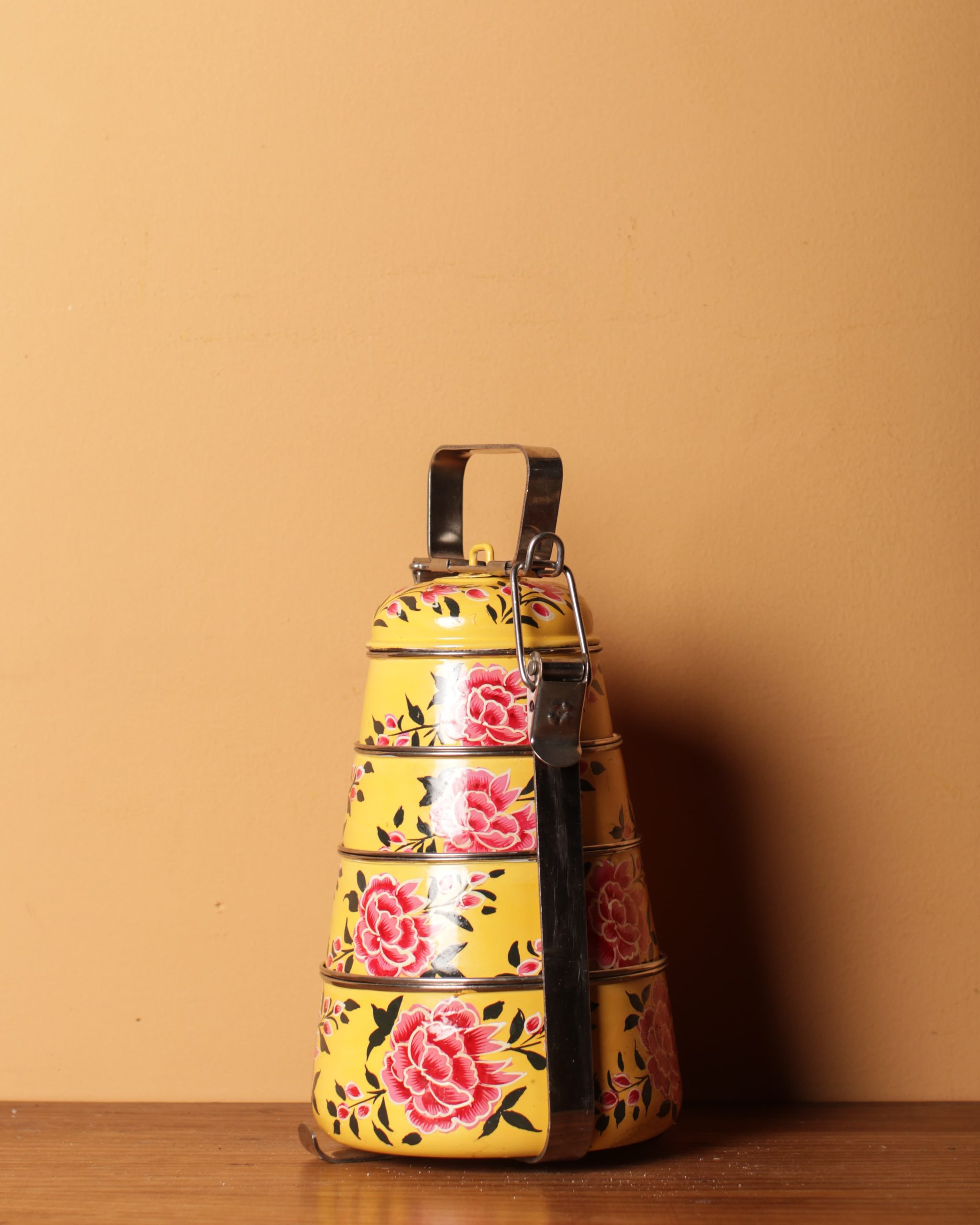 Yellow Haind Painted Tiffin Tin Gallery Image