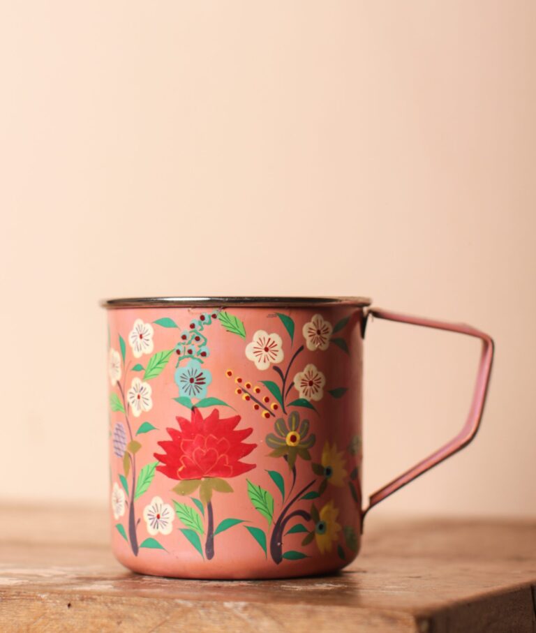 Pink Flower Hand Painted Mug