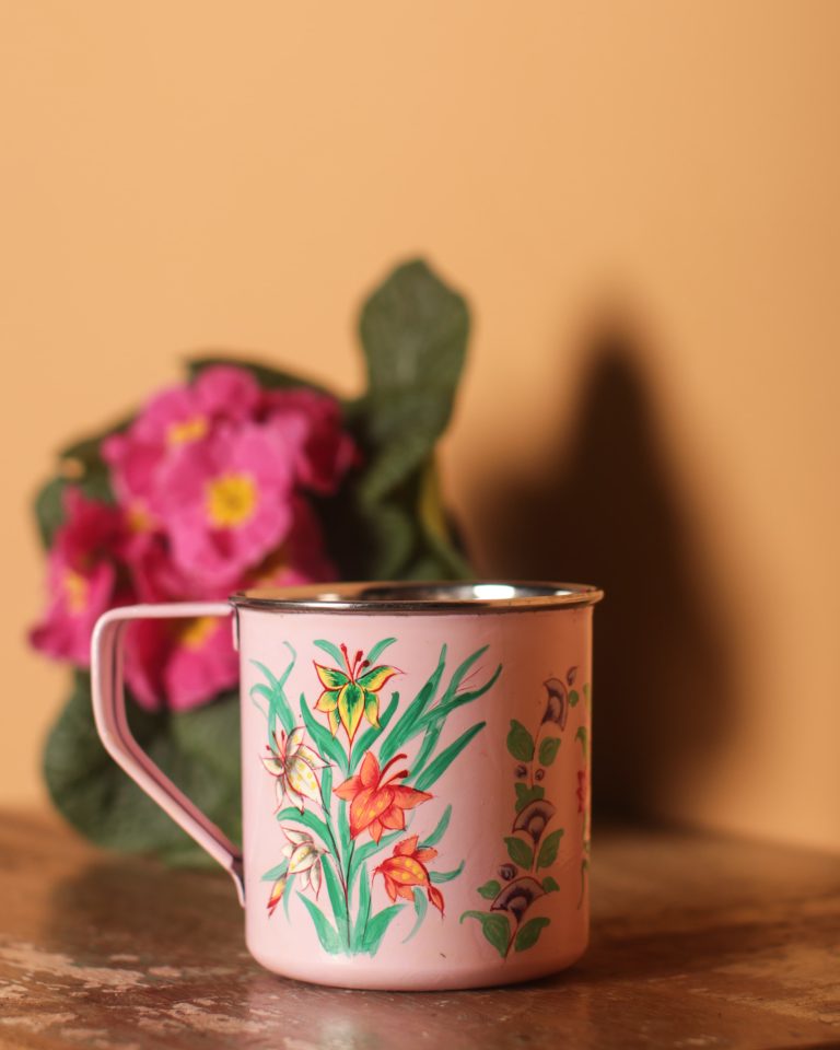 Purple Flower Hand Painted Mug