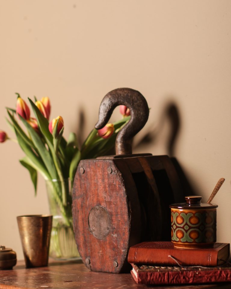 Reclaimed Large Wooden Pulley