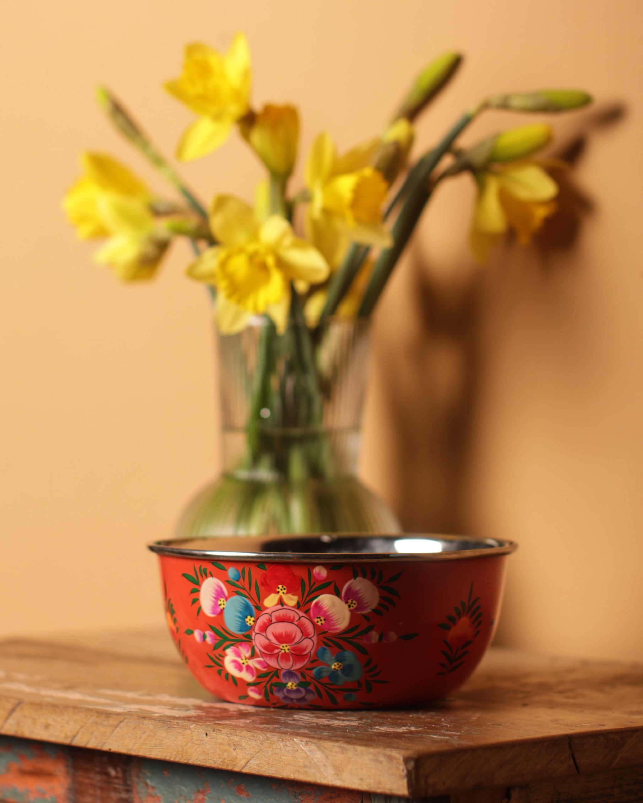 Red Hand Painted Bowl Gallery Image