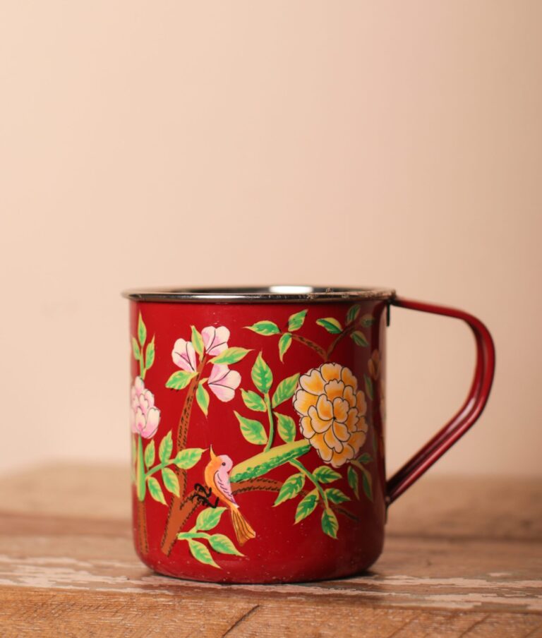 Red Hand Painted Mug