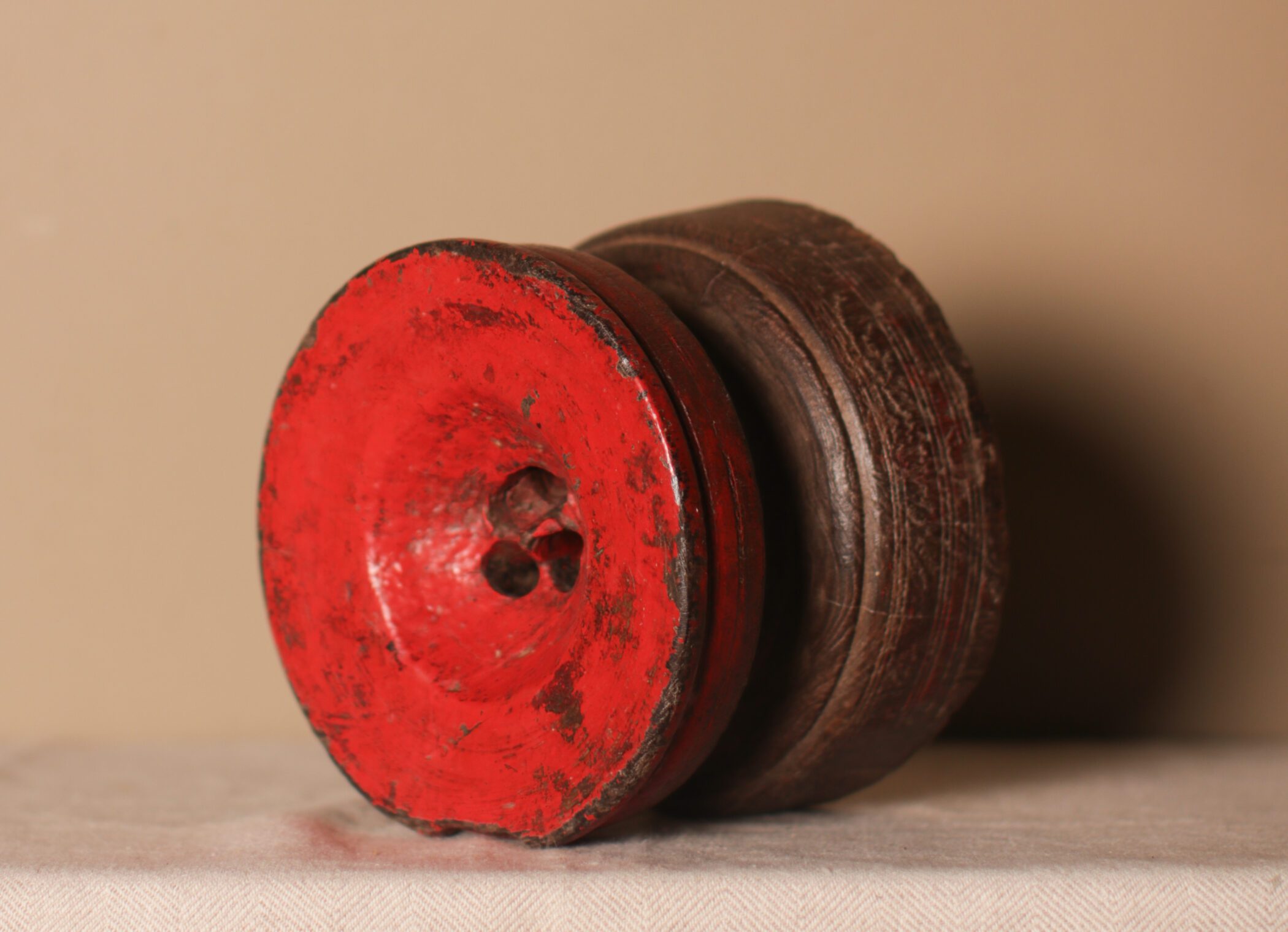 Red Wood Candle Holder Gallery Image