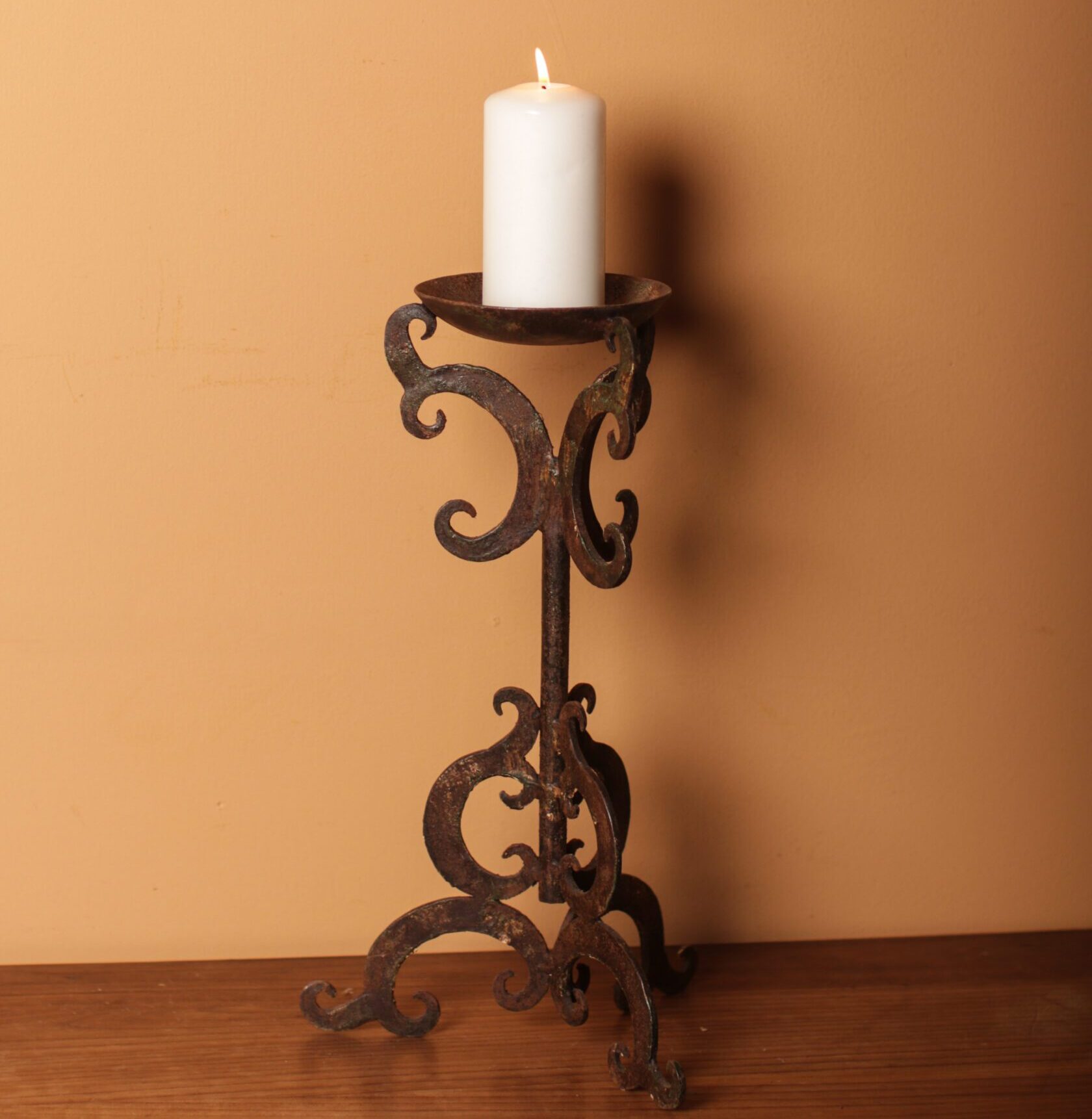Scroll Metal Candlestand Gallery Image
