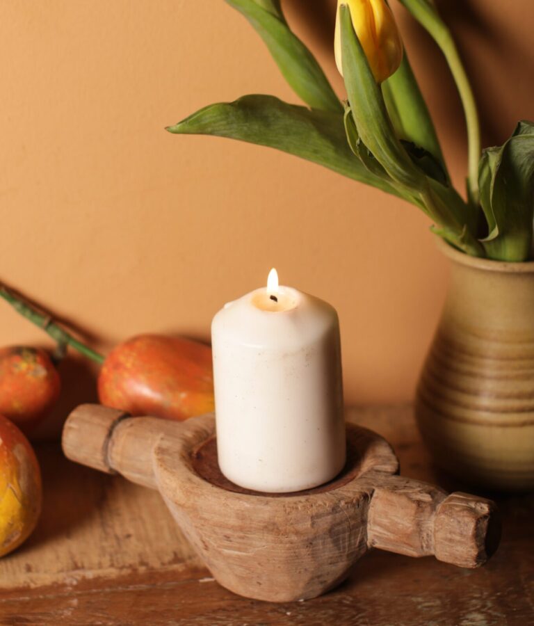 Small Wooden Candle Holder