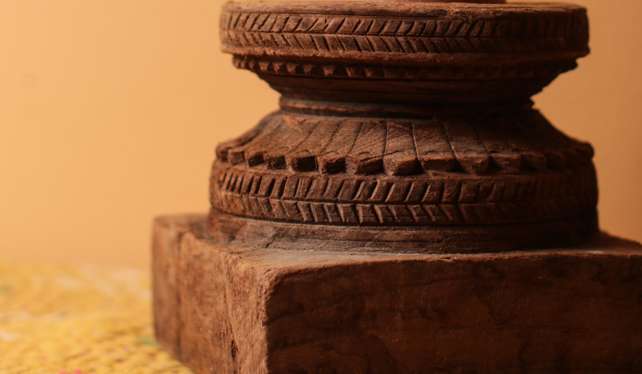 Square Wood Candle Holder Gallery Image