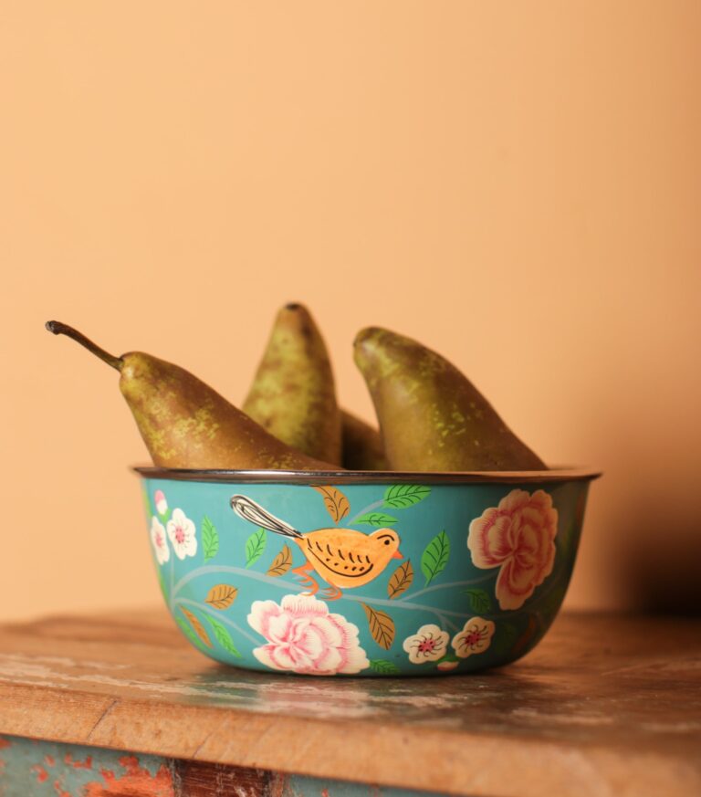 Teal Hand Painted Bowl