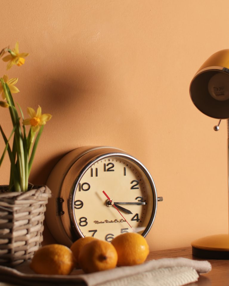 Vintage Cream Ships Clock