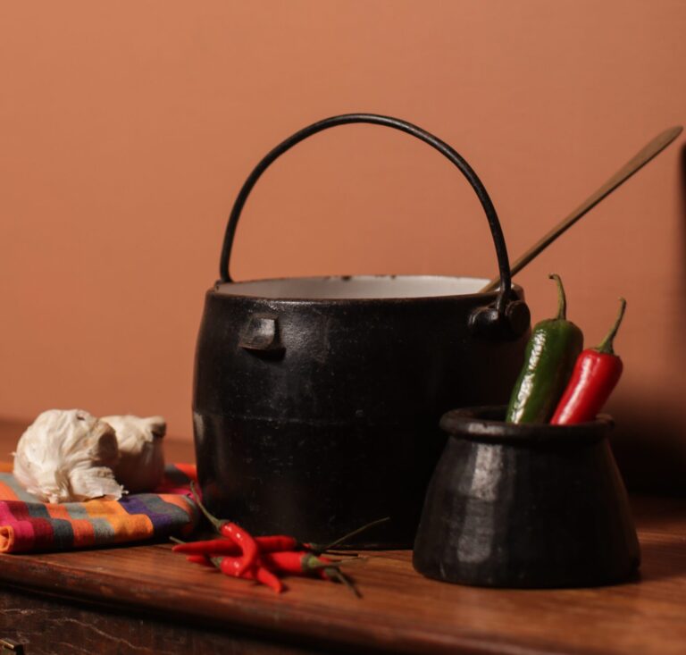 Vintage Enamel Cooking Pot