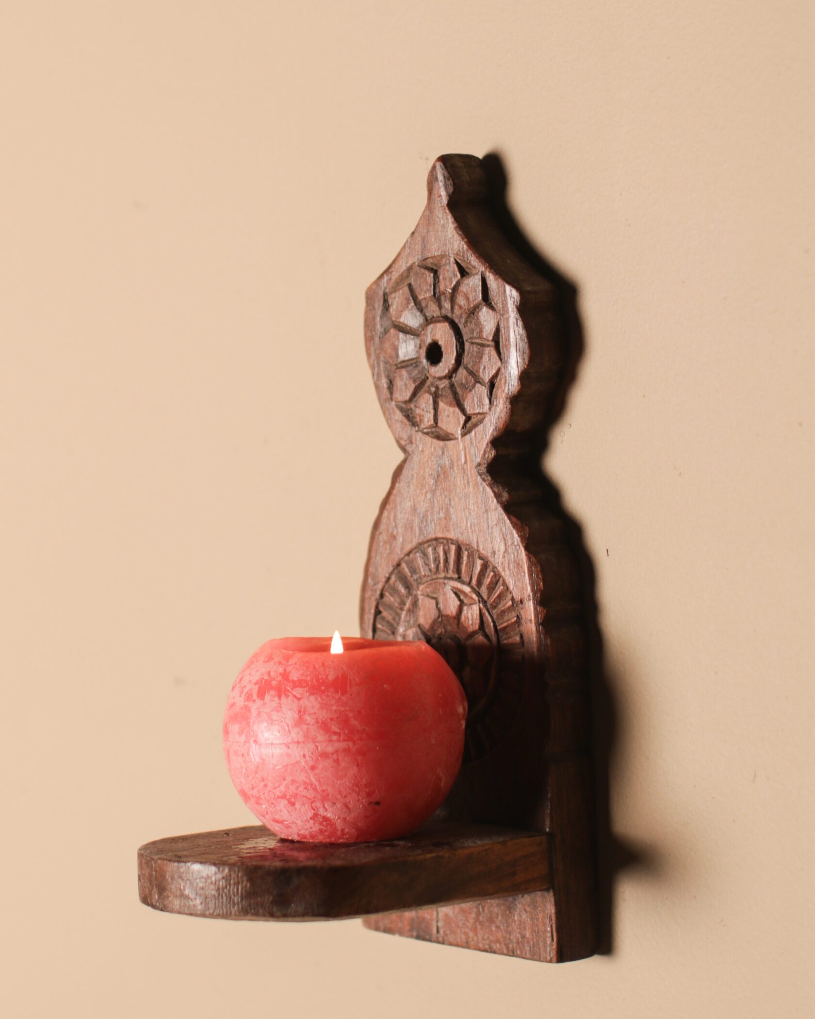 Carved Wall Tea Light Holder Gallery Image