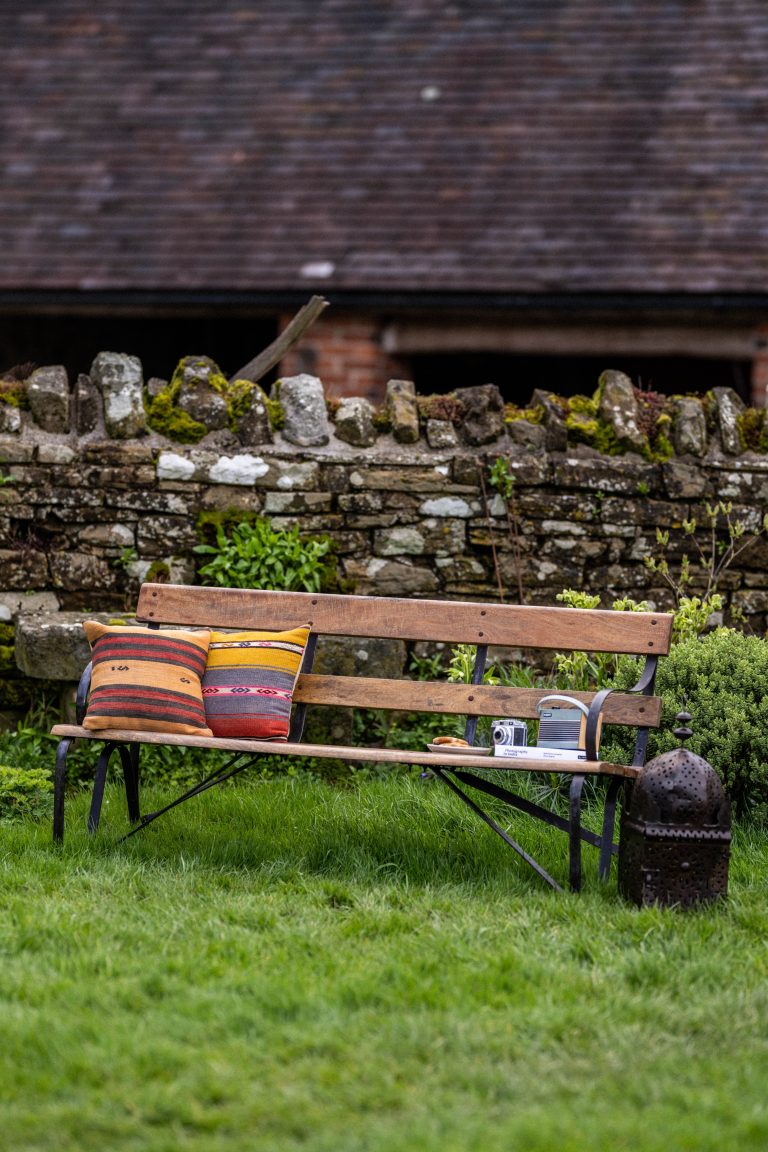 Black Wooden Garden Bench