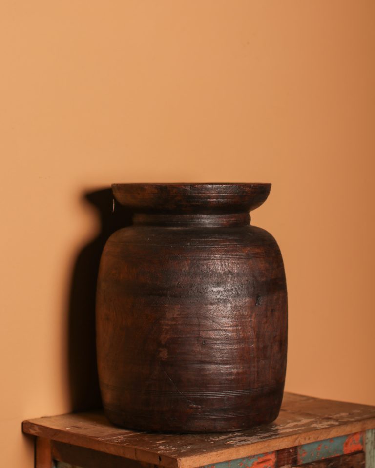 Wood Nepali Ghee Pot