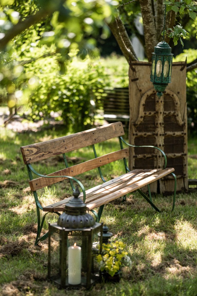 Green Wooden Garden Bench