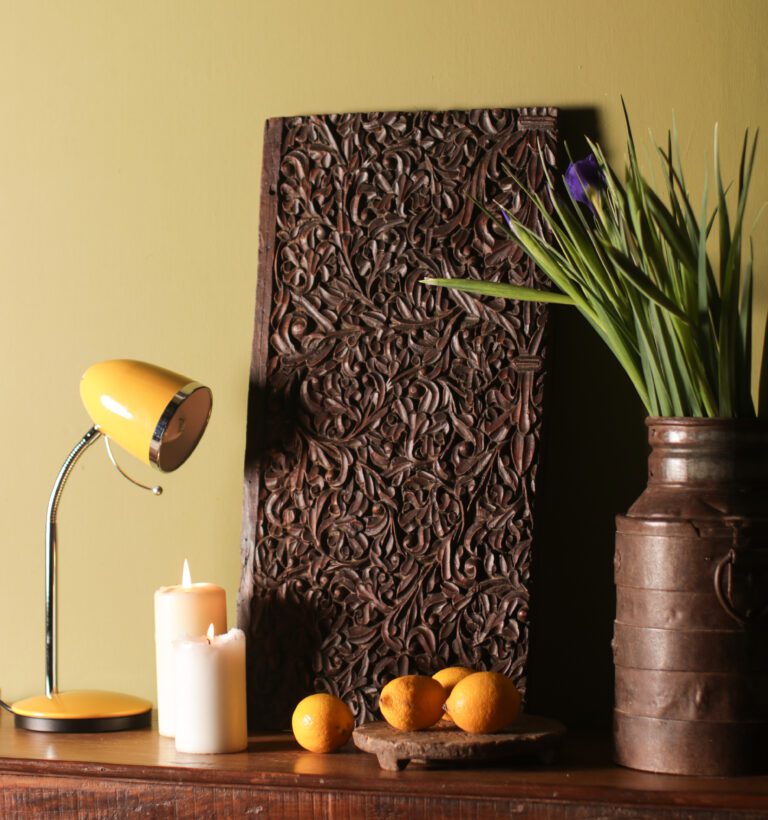 Antique Carved Teak Panel