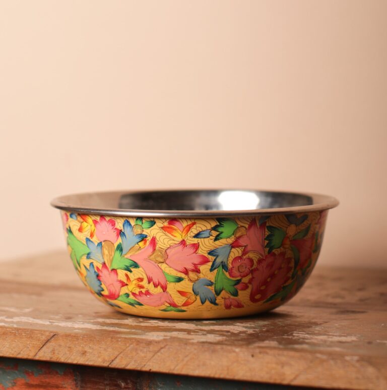 Yellow Floral Hand Painted Bowl
