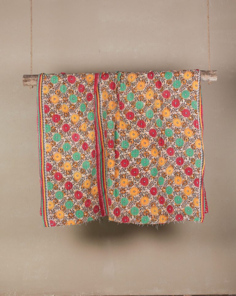Stripy Kantha Throw