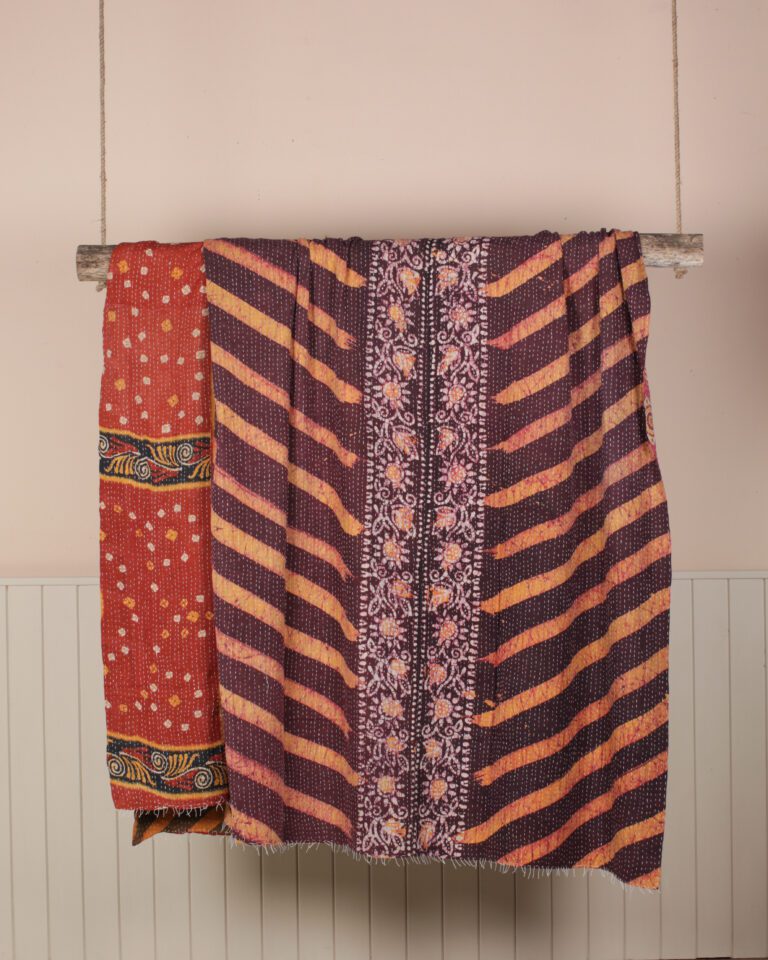Purple Kantha Throw