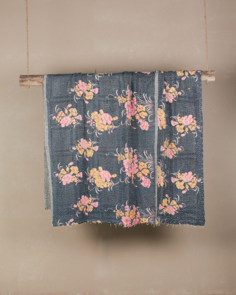 Vintage Kantha Stitch Throw
