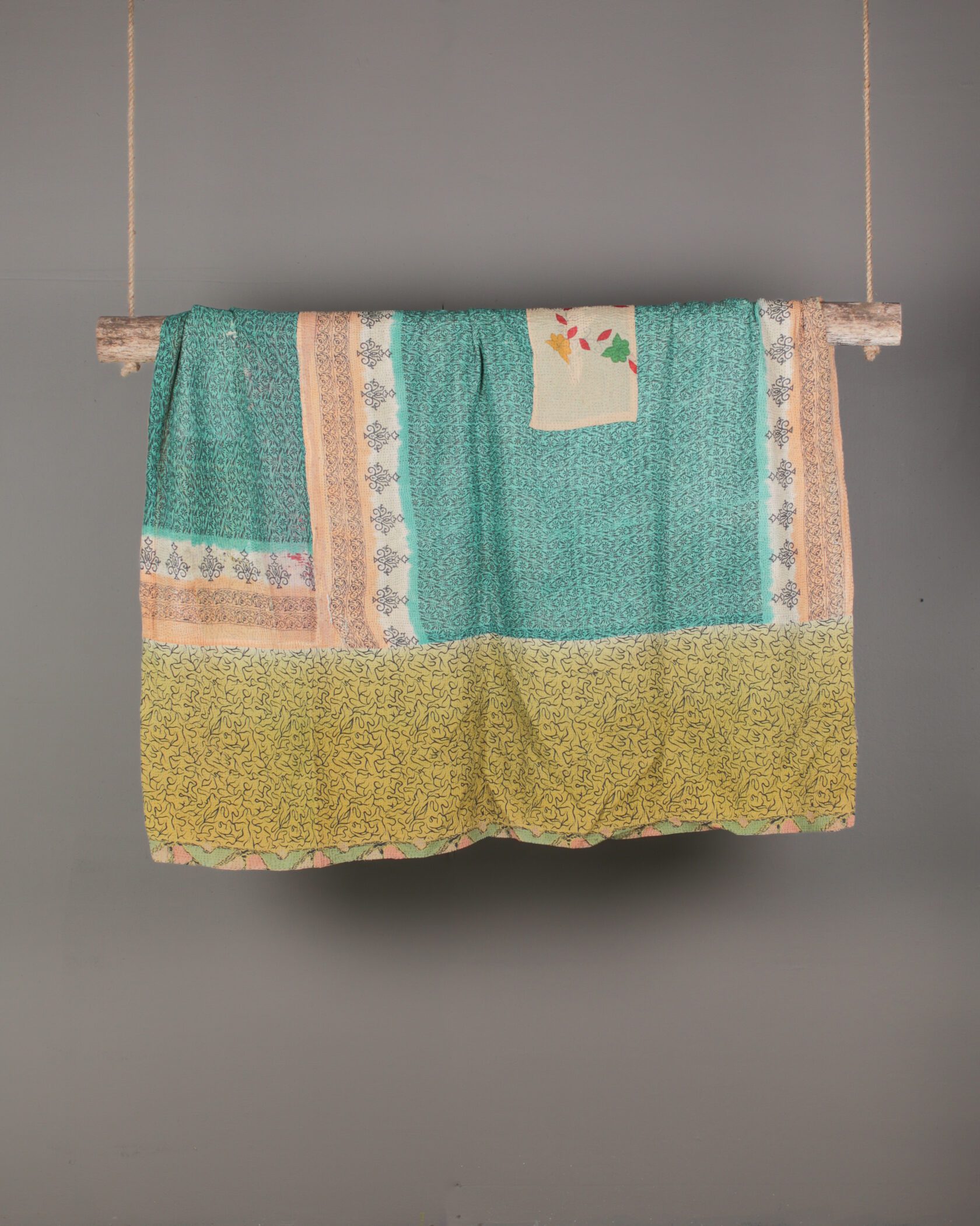 Teal Kantha Throw Gallery Image