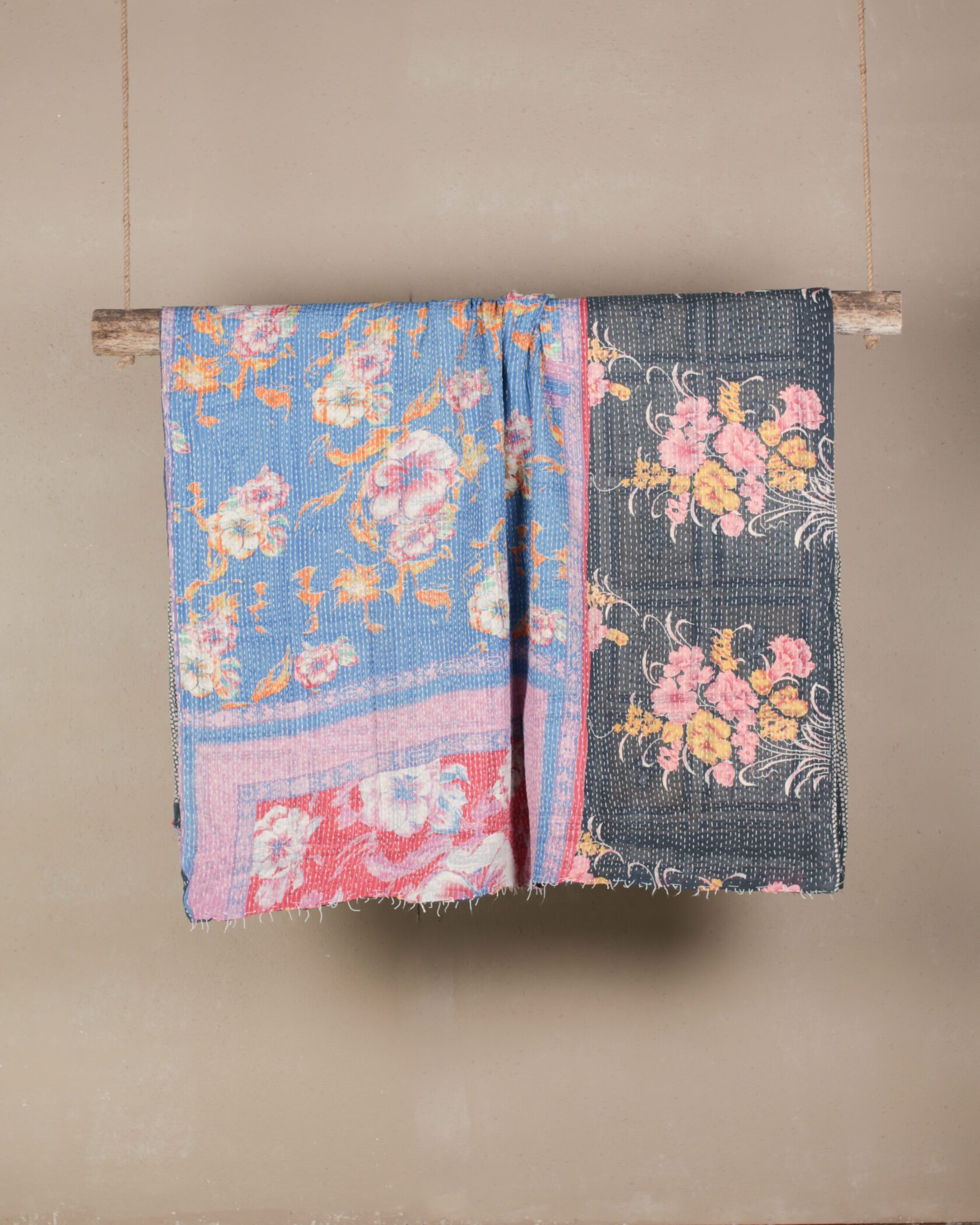 Vintage Kantha Stitch Throw Gallery Image