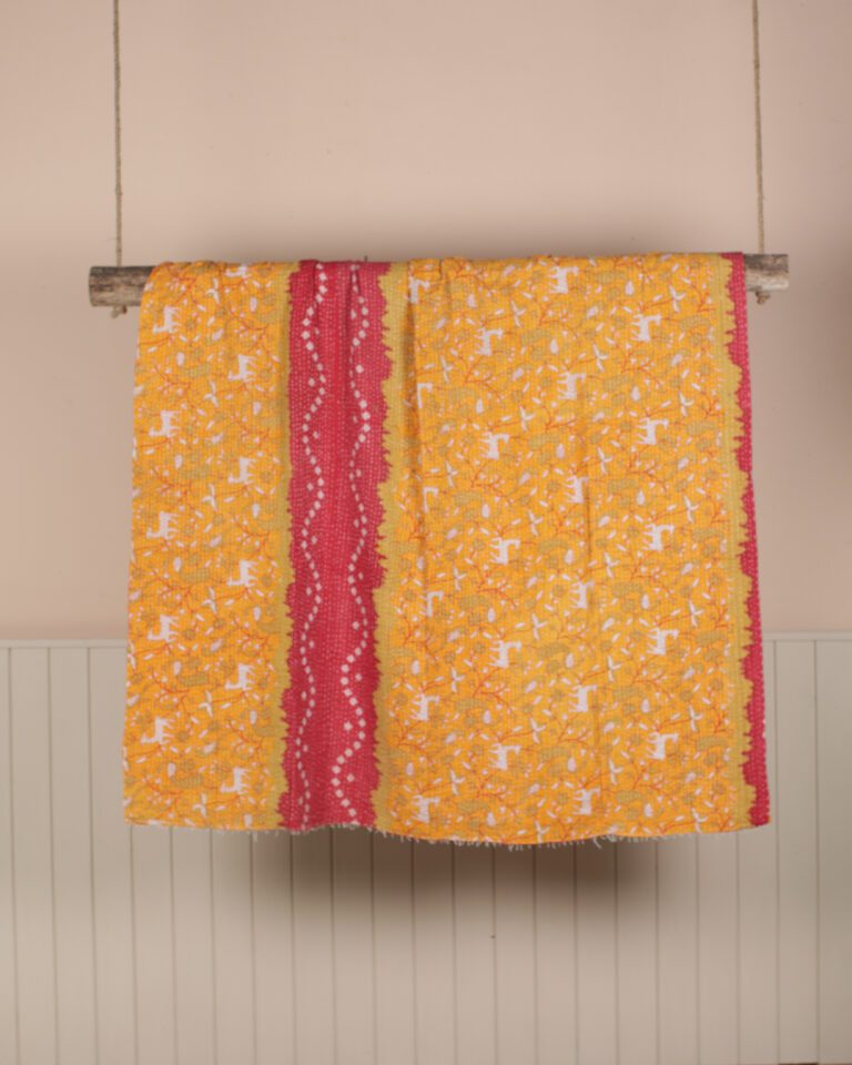 Yellow Deer Print Throw