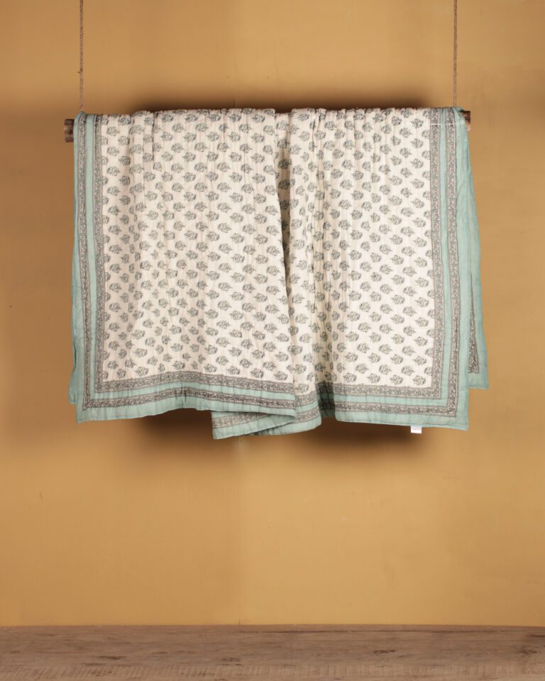 Baby Blue Patterned Quilt