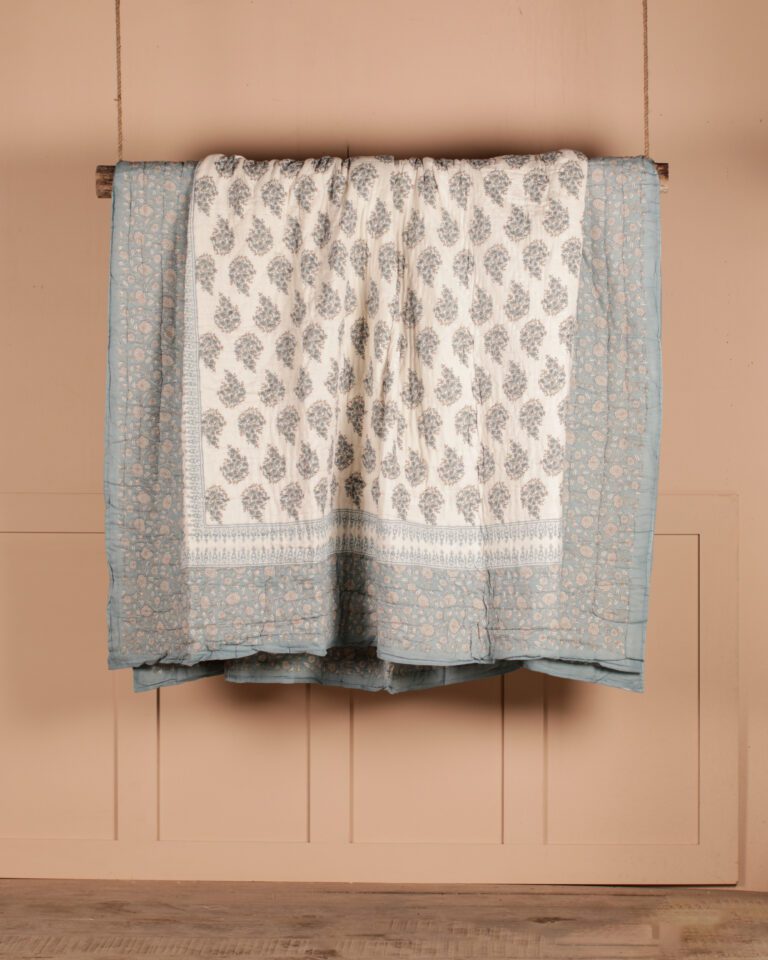Light Blue Patterned Quilt
